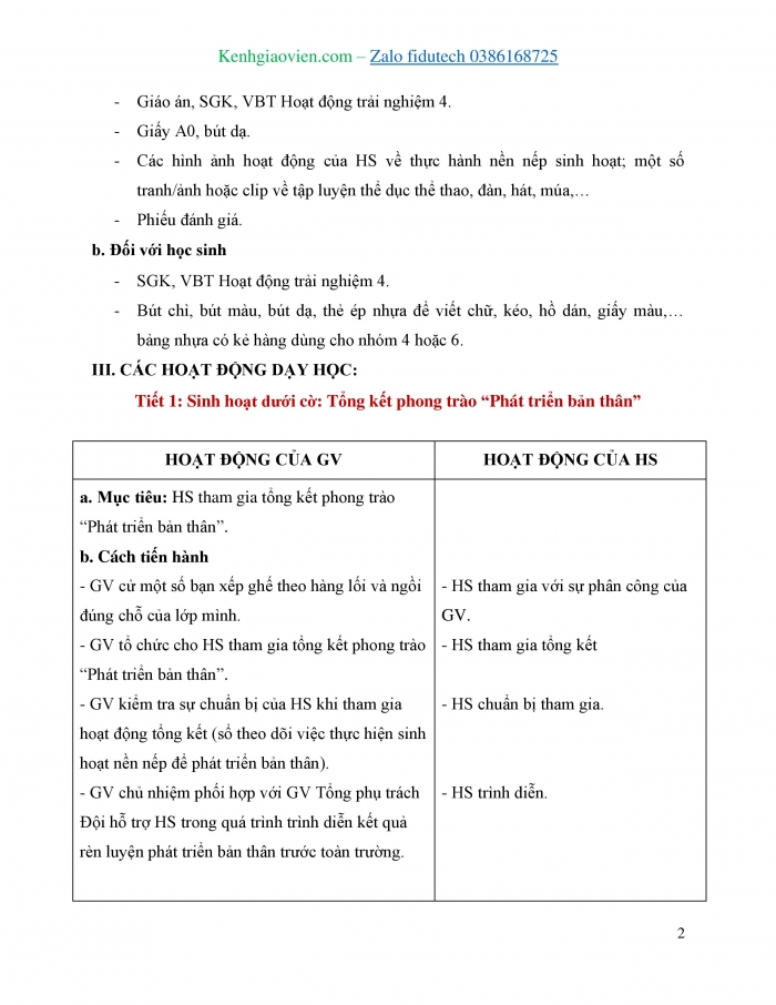 Giáo án và PPT Hoạt động trải nghiệm 4 chân trời bản 1 Chủ đề 6: Phát triển bản thân - Tuần 23