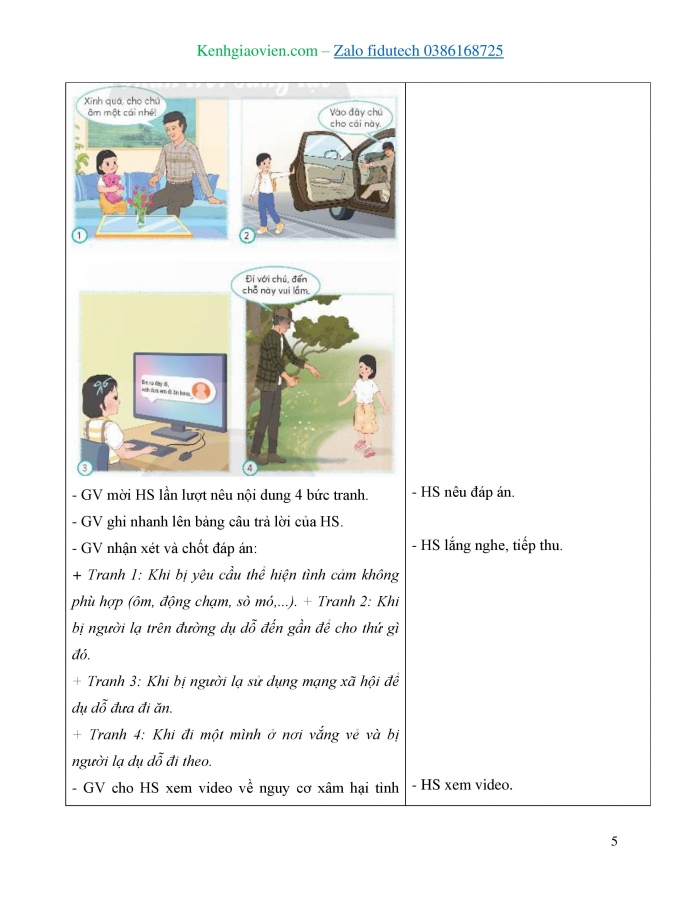 Giáo án và PPT Hoạt động trải nghiệm 4 chân trời bản 2 Chủ đề 6: Phòng tránh bị xâm hại - Tuần 23