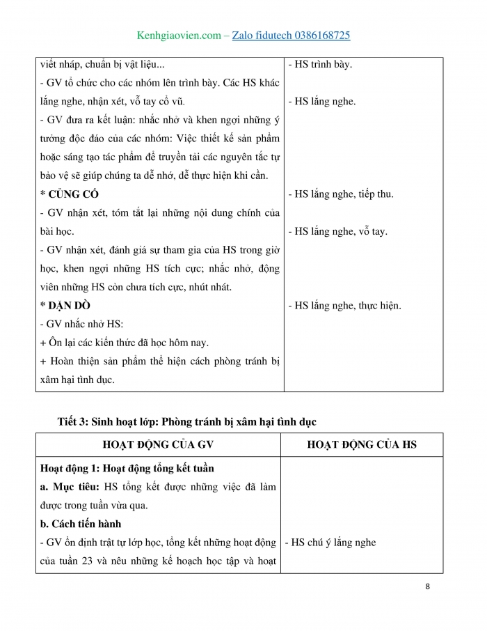 Giáo án và PPT Hoạt động trải nghiệm 4 kết nối Chủ đề Phòng tránh bị xâm hại - Tuần 24