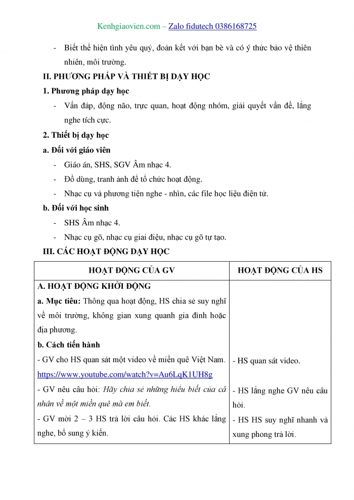 Giáo án và PPT Âm nhạc 4 kết nối Tiết 29: Ôn bài hát Miền quê em, Thường thức âm nhạc Kèn trôm-pét (trumpet), Nghe nhạc Khúc nhạc mở đầu (U-ve-tu-re)