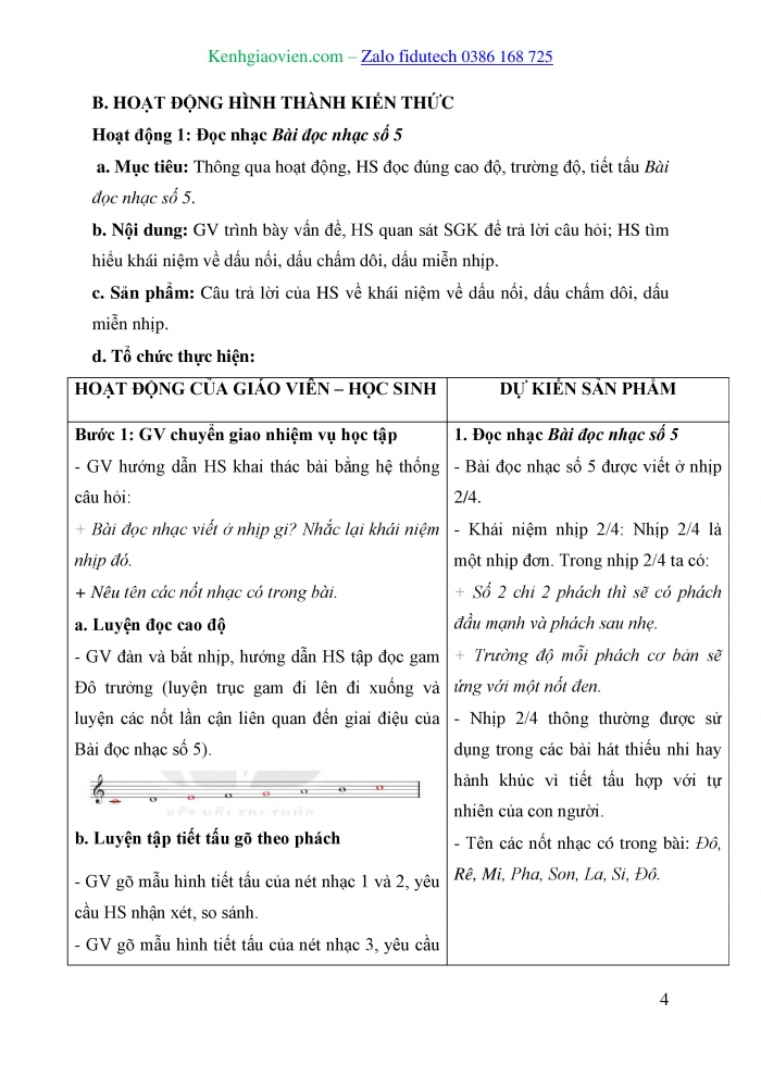 Giáo án và PPT Âm nhạc 7 kết nối Tiết 29: Đọc nhạc Bài đọc nhạc số 5, Ôn tập Bài hát Đời cho em những nốt nhạc vui