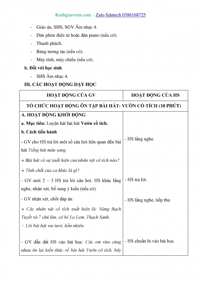 Giáo án và PPT Âm nhạc 4 chân trời Tiết 3: Nhạc cụ giai điệu