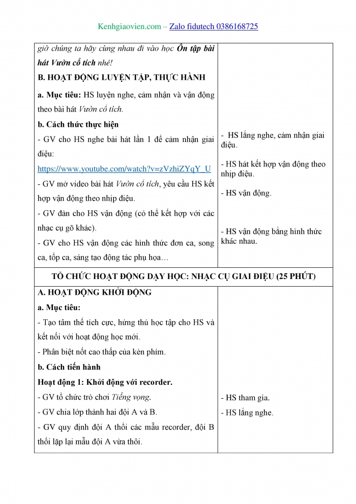 Giáo án và PPT Âm nhạc 4 chân trời Tiết 3: Nhạc cụ giai điệu