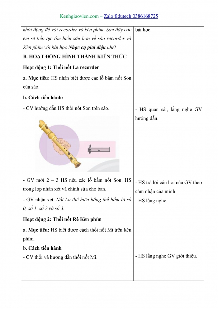 Giáo án và PPT Âm nhạc 4 chân trời Tiết 3: Nhạc cụ giai điệu