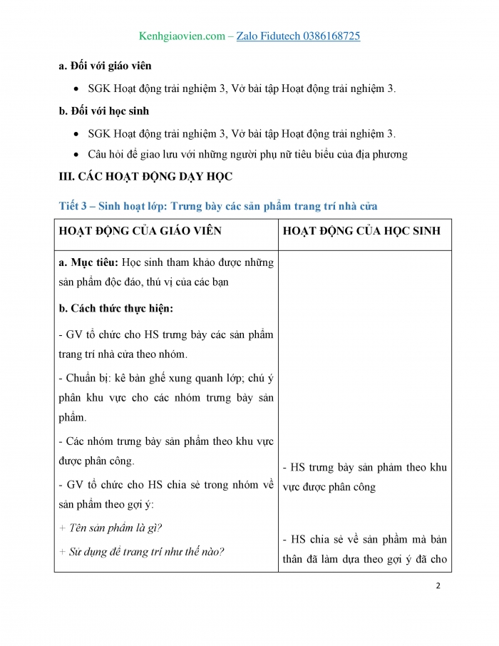 Giáo án và PPT Hoạt động trải nghiệm 3 chân trời Chủ đề 7: Yêu thương gia đình Quý trọng phụ nữ - Tuần 26