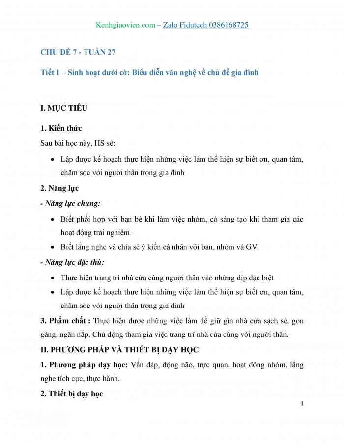 Giáo án và PPT Hoạt động trải nghiệm 3 chân trời Chủ đề 7: Yêu thương gia đình Quý trọng phụ nữ - Tuần 27