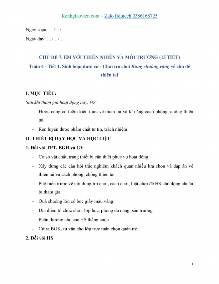 Giáo án và PPT Hoạt động trải nghiệm 8 kết nối Chủ đề 7 Em với thiên nhiên và môi trường - Truyền thông về biện pháp đề phòng và giảm nhẹ rủi ro thiên tai ở địa phương (2)