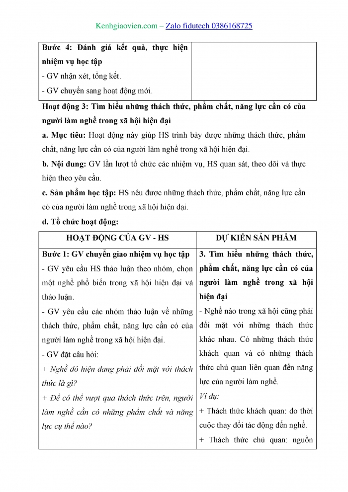 Giáo án và PPT Hoạt động trải nghiệm 8 cánh diều Chủ đề 8 Nghề nghiệp trong xã hội hiện đại - Nghề phổ biến trong xã hội hiện đại