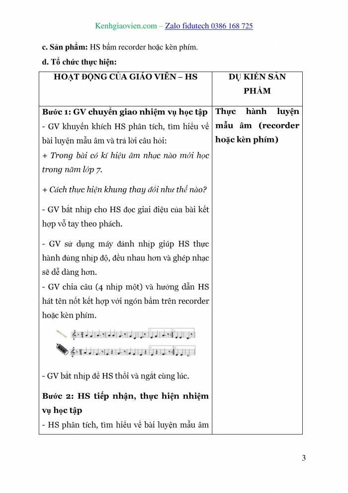 Giáo án và PPT Âm nhạc 7 kết nối Tiết 33: Nhạc cụ Recorder hoặc kèn phím, Ôn tập Bài hát Mưa hè