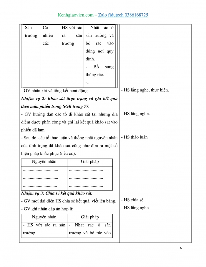 Giáo án và PPT Hoạt động trải nghiệm 4 chân trời bản 2 Chủ đề 8: Bảo vệ môi trường và cảnh quan thiên nhiên - Tuần 27