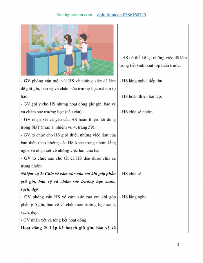 Giáo án và PPT Hoạt động trải nghiệm 4 chân trời bản 2 Chủ đề 8: Bảo vệ môi trường và cảnh quan thiên nhiên - Tuần 28