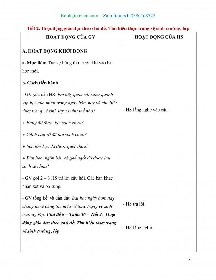 Giáo án và PPT Hoạt động trải nghiệm 4 chân trời bản 1 Chủ đề 8: Em và cuộc sống xanh - Tuần 30