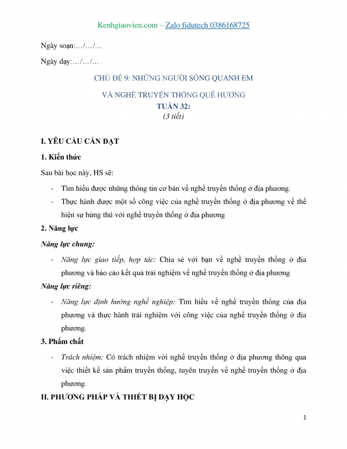 Giáo án và PPT Hoạt động trải nghiệm 4 chân trời bản 1 Chủ đề 9: Những người sống quanh em và nghề truyền thống quê hương - Tuần 32