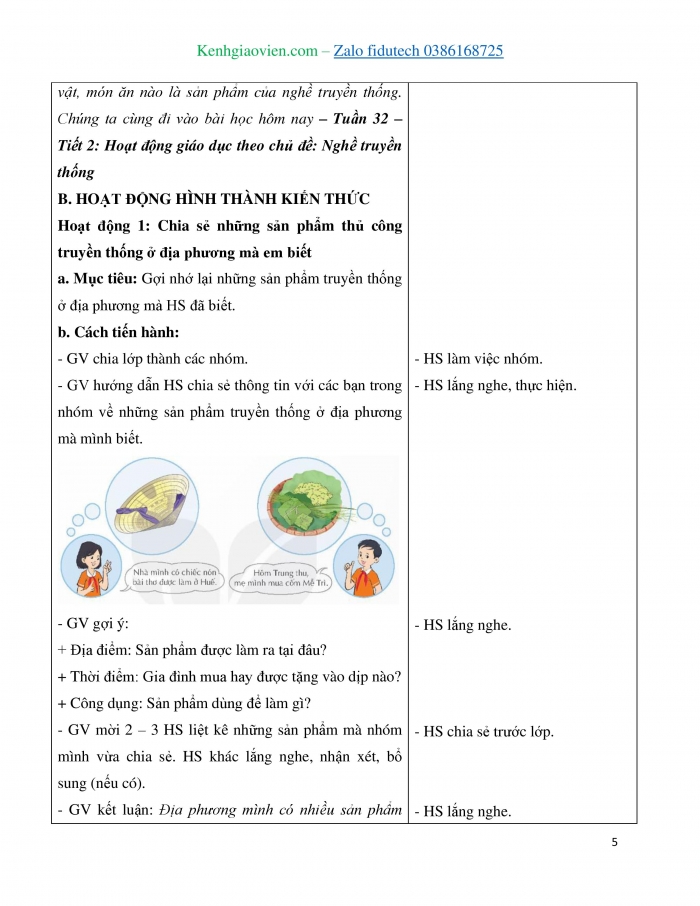 Giáo án và PPT Hoạt động trải nghiệm 4 kết nối Chủ đề Trải nghiệm nghề truyền thống - Tuần 32