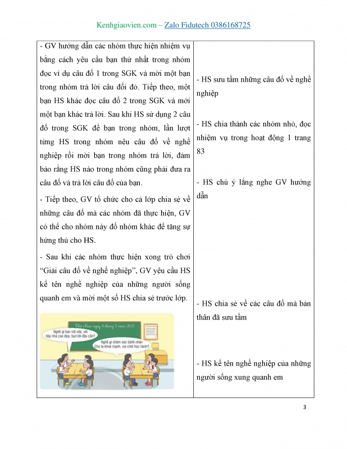 Giáo án và PPT Hoạt động trải nghiệm 3 chân trời Chủ đề 9: Những người sống quanh em và nghề em yêu thích - Tuần 32