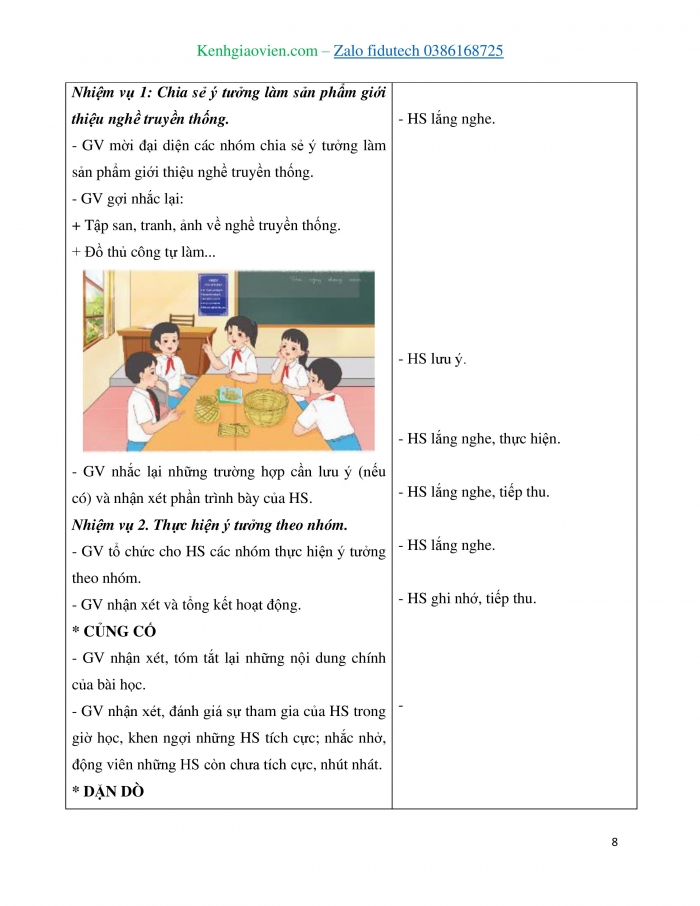 Giáo án và PPT Hoạt động trải nghiệm 4 chân trời bản 2 Chủ đề 9: Tìm hiểu nghề truyền thống ở địa phương - Tuần 33