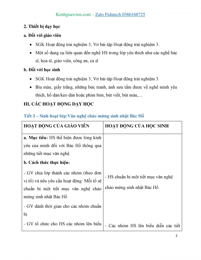 Giáo án và PPT Hoạt động trải nghiệm 3 chân trời Chủ đề 9: Những người sống quanh em và nghề em yêu thích - Tuần 33