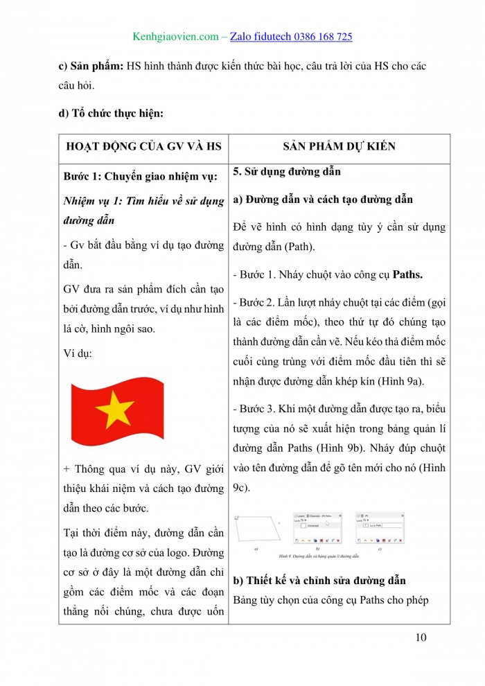 Giáo án và PPT Tin học 10 cánh diều Bài 2: Một số kĩ thuật thiết kế sử dụng vùng chọn, đường dẫn và các lớp ảnh