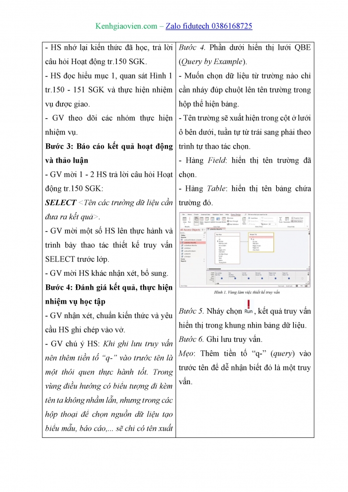 Giáo án và PPT Tin học ứng dụng 11 cánh diều Bài 5: Thiết kế truy vấn