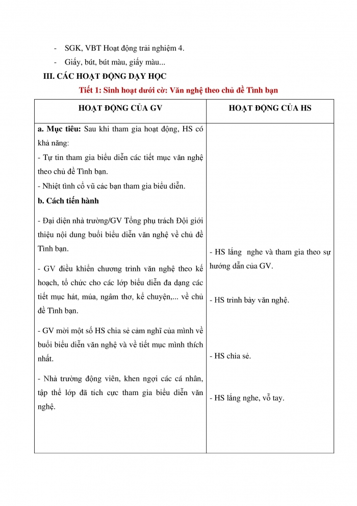 Giáo án và PPT Hoạt động trải nghiệm 3 cánh diều Chủ đề 8: Em và những người bạn - Tuần 29