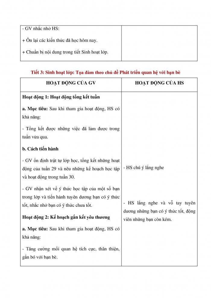 Giáo án và PPT Hoạt động trải nghiệm 3 cánh diều Chủ đề 8: Em và những người bạn - Tuần 29