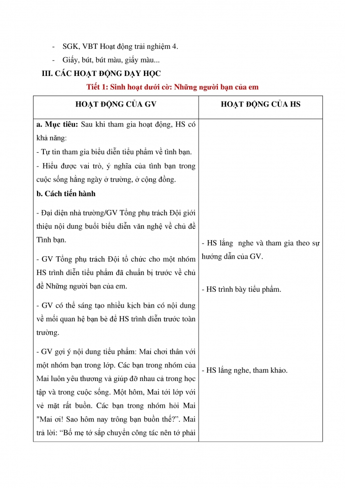 Giáo án và PPT Hoạt động trải nghiệm 3 cánh diều Chủ đề 8: Em và những người bạn - Tuần 30