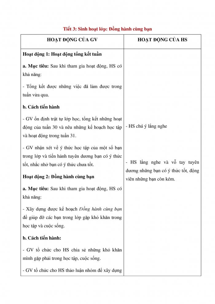 Giáo án và PPT Hoạt động trải nghiệm 3 cánh diều Chủ đề 8: Em và những người bạn - Tuần 30