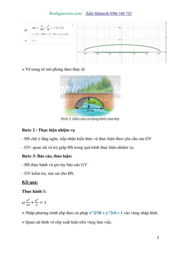 Giáo án và PPT Toán 10 chân trời Bài 2: Vẽ ba đường conic bằng phần mềm GeoGebra