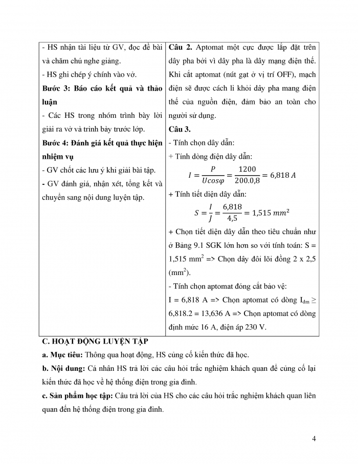 Giáo án và PPT công nghệ 12 điện - điện tử Cánh diều bài Ôn tập chủ đề 3