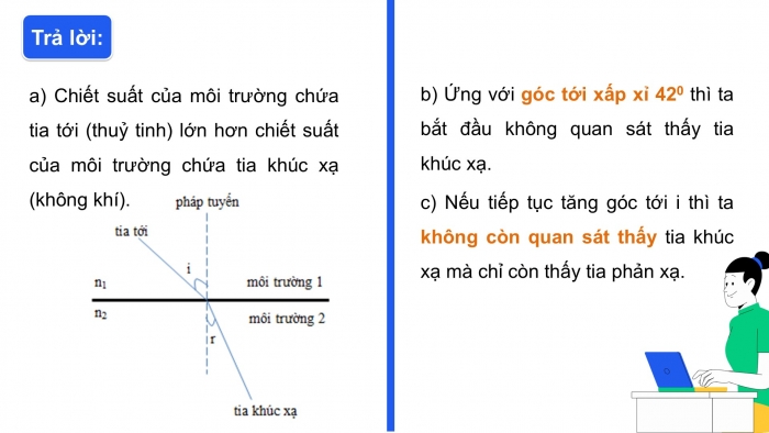 Giáo án điện tử KHTN 9 chân trời - Phân môn Vật lí Bài 6: Phản xạ toàn phần