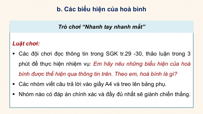 Giáo án điện tử Công dân 9 cánh diều Bài 5: Bảo vệ hoà bình