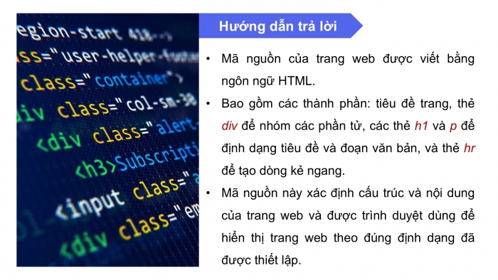 Giáo án điện tử Tin học ứng dụng 12 kết nối Bài 7: HTML và cấu trúc trang web