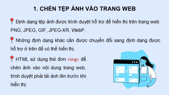 Giáo án điện tử Tin học ứng dụng 12 kết nối Bài 11: Chèn tệp tin đa phương tiện và khung nội tuyến vào trang web