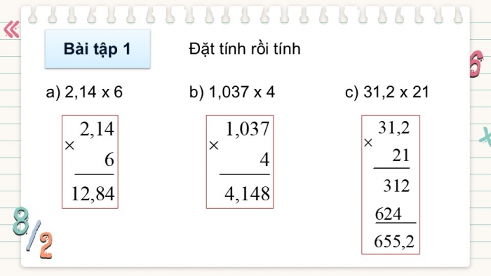 Giáo án PPT dạy thêm Toán 5 Chân trời bài 31: Nhân một số thập phân với một số tự nhiên