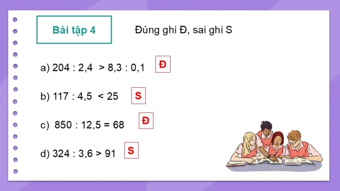 Giáo án PPT dạy thêm Toán 5 Chân trời bài 39: Chia một số tự nhiên cho một số thập phân