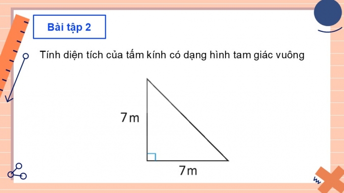 Giáo án PPT dạy thêm Toán 5 Chân trời bài 44: Diện tích hình tam giác