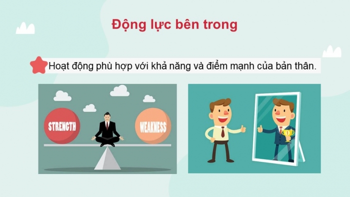 Giáo án điện tử Hoạt động trải nghiệm 9 cánh diều Chủ đề 3 - Hoạt động giáo dục 2: Tạo động lực cho bản thân