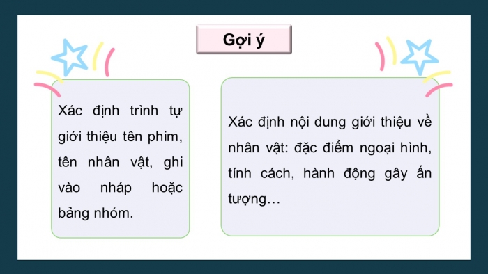 Giáo án điện tử Tiếng Việt 5 kết nối Bài 30: Tìm ý cho đoạn văn giới thiệu nhân vật trong một bộ phim hoạt hình