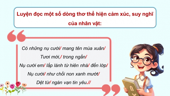 Giáo án điện tử Tiếng Việt 5 chân trời Bài 3: Nụ cười mang tên mùa xuân