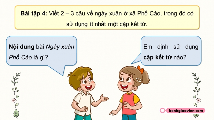 Giáo án điện tử Tiếng Việt 5 chân trời Bài 4: Luyện tập về kết từ