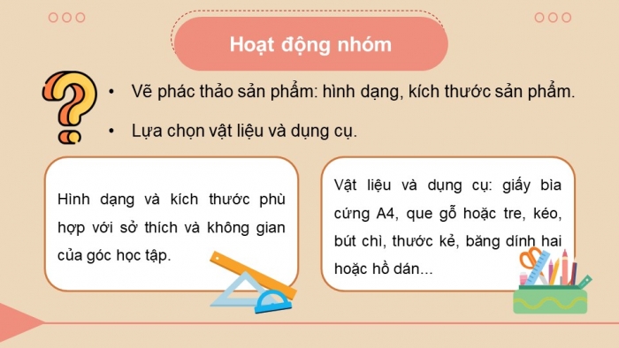 Giáo án điện tử Công nghệ 5 cánh diều Bài 5: Dự án Em tập làm nhà thiết kế