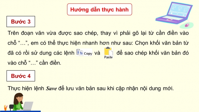 Giáo án điện tử Tin học 5 cánh diều Chủ đề E Bài 1: Thực hành chọn và sao chép khối văn bản