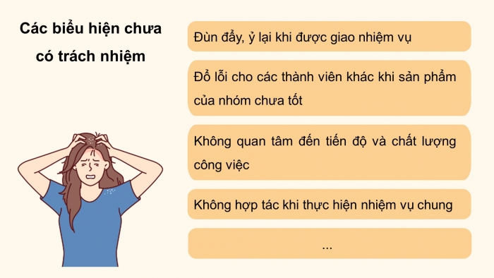 Giáo án điện tử Hoạt động trải nghiệm 9 cánh diều Chủ đề 4 - Hoạt động giáo dục 1: Trách nhiệm trong công việc