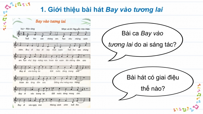 Giáo án điện tử Âm nhạc 5 kết nối Tiết 10: Ôn đọc nhạc Bài số 2, Hát Bay vào tương lai