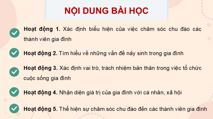 Giáo án điện tử Hoạt động trải nghiệm 12 cánh diều Chủ đề 4: Tổ chức cuộc sống gia đình (P1)