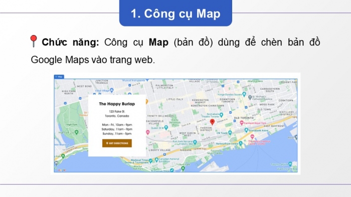 Giáo án điện tử Tin học ứng dụng 12 chân trời Bài E7: Sử dụng Map, Forms và các thiết lập trang web