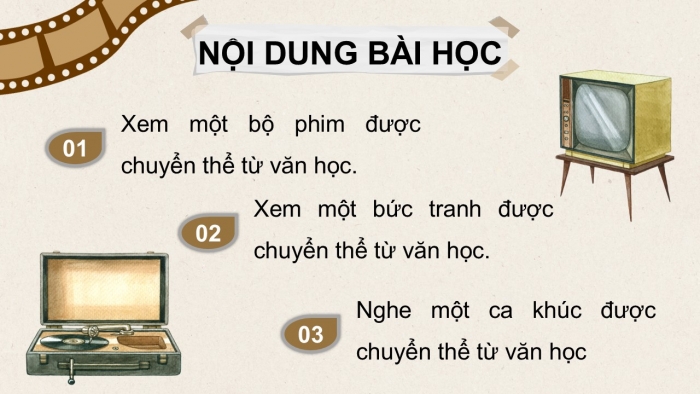 Giáo án điện tử chuyên đề Ngữ văn 12 kết nối CĐ 2 Phần 1: Thưởng thức một tác phẩm nghệ thuật được chuyển thể từ văn học