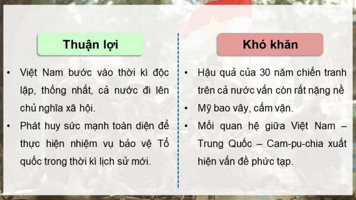 Giáo án điện tử Lịch sử 12 chân trời Bài 9: Đấu tranh bảo vệ Tổ quốc từ sau tháng 4 – 1975 đến nay. Một số bài học lịch sử của các cuộc kháng chiến bảo vệ Tổ quốc từ năm 1945 đến nay