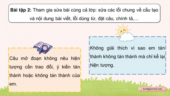 Giáo án điện tử Tiếng Việt 5 cánh diều Bài 9: Trả bài viết đoạn văn nêu ý kiến về một hiện tượng xã hội