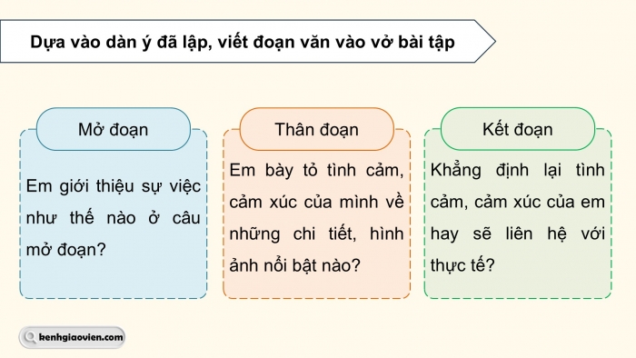 Giáo án điện tử Tiếng Việt 5 cánh diều Bài 9: Viết đoạn văn thể hiện tình cảm, cảm xúc (Ôn tập)